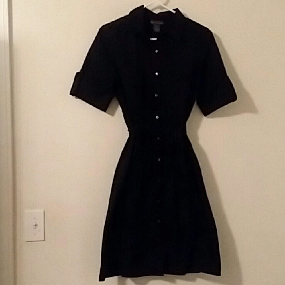 Banana Republic black button-down dress (8)